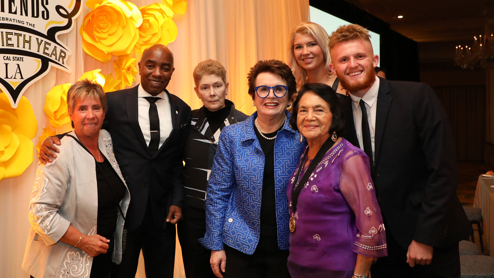 Billie Jean King (center) with award winners at the 20th Billie Jean King & Friends Gala Billie Jean King with award winners at the 20th Billie Jean King & Friends Gala