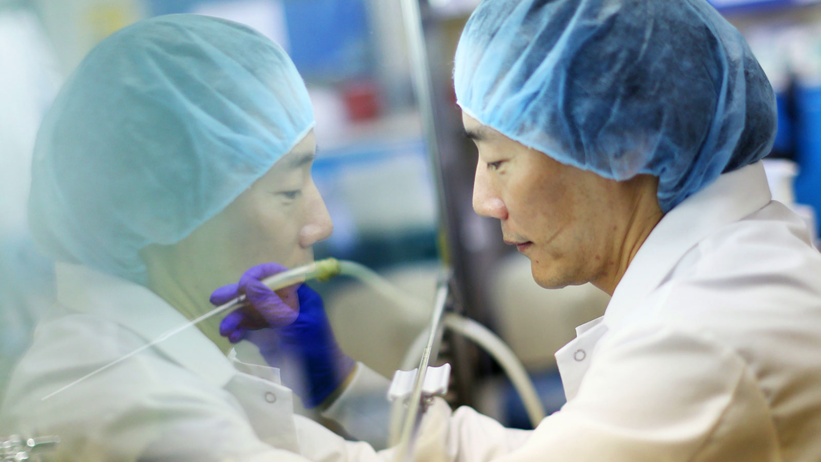Alumnus John Chi in the lab making progress in the field of stem cells. Alumnus John Chi in the lab making progress in the field of stem cells.