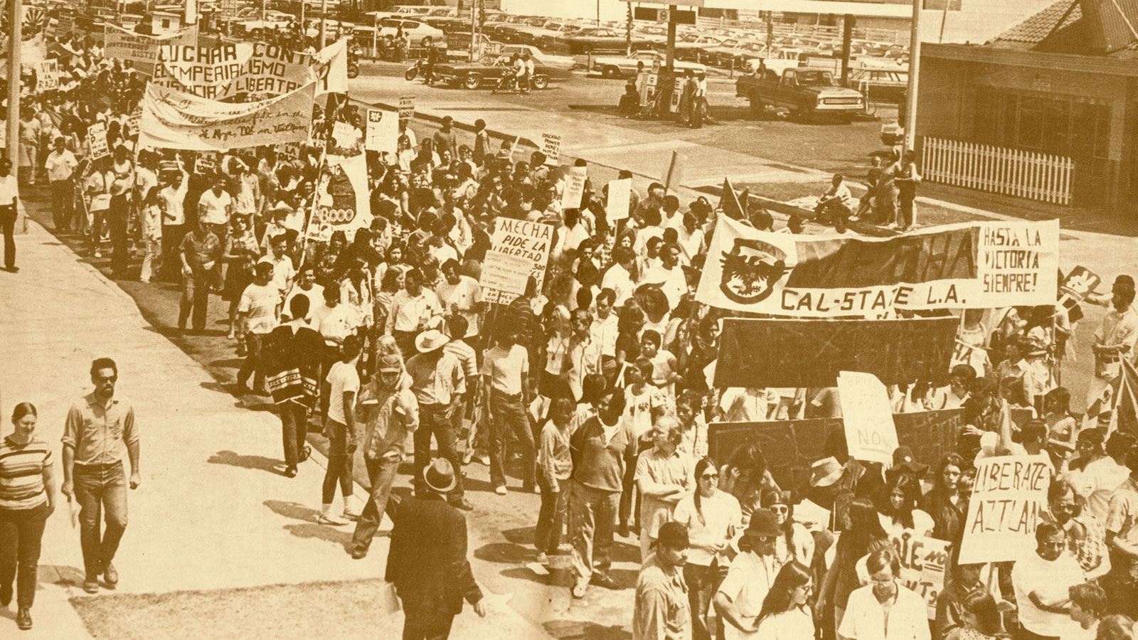 Cal State LA students during the Walkouts of the 1960s. Cal State LA students during the Walkouts of the 1960s.