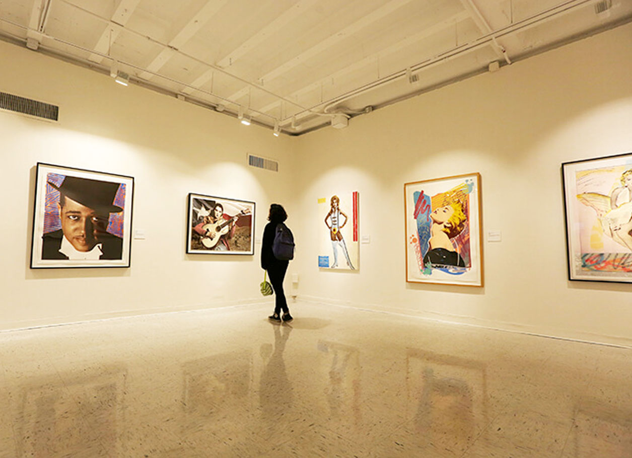 Person exploring Richard Duardo art exhibit Person exploring Richard Duardo art exhibit