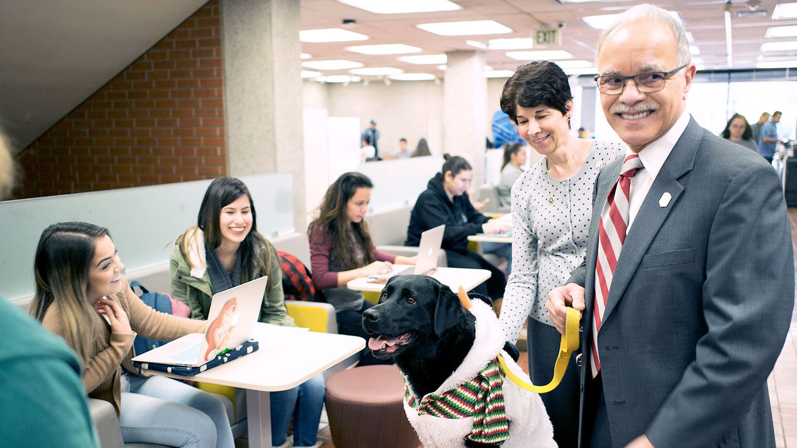 President Covino and First Lady Covino with Mind Matters dogs